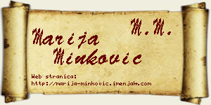 Marija Minković vizit kartica